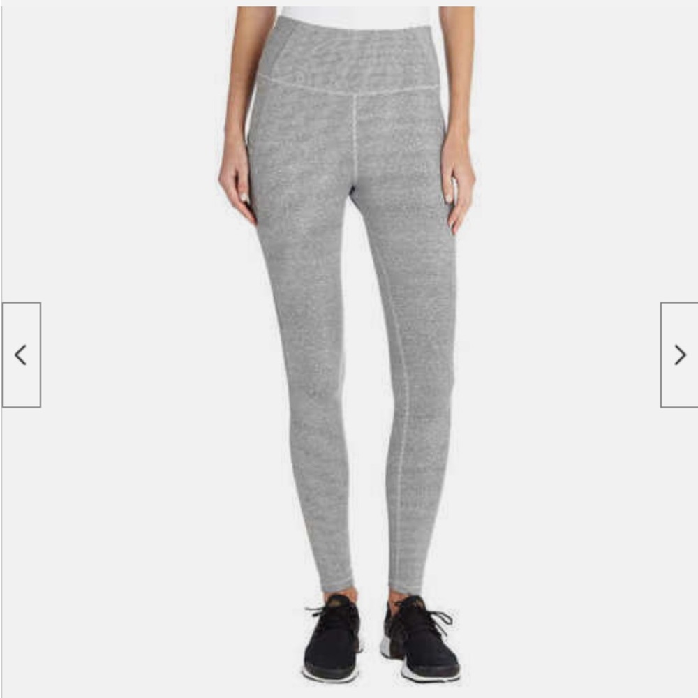 Danskin | Gray White Pinstripe Leggings with Pockets Size M